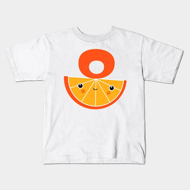 Kawaii Illustration Orange Kids T-Shirt by Piakolle